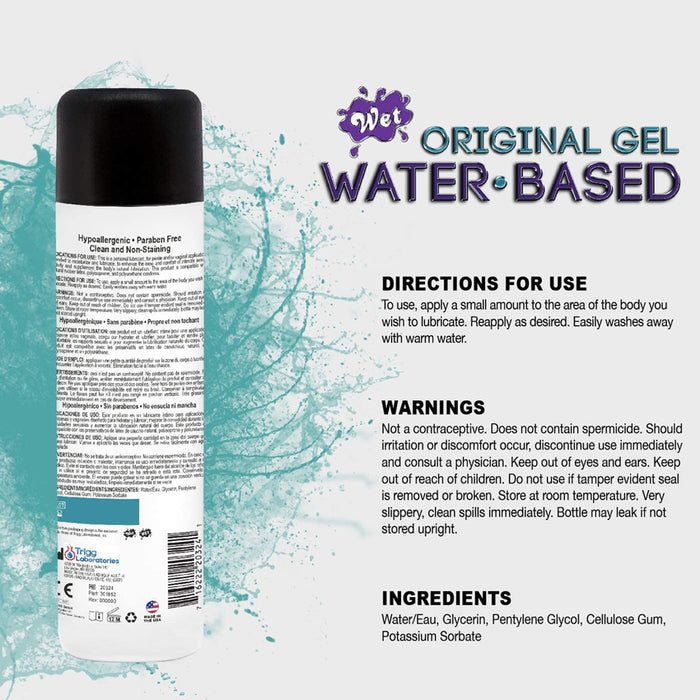 WET Original 6oz Water Based Lubricant T.E. Inc WET Original 6oz Water Based Lubricant T.E. Inc