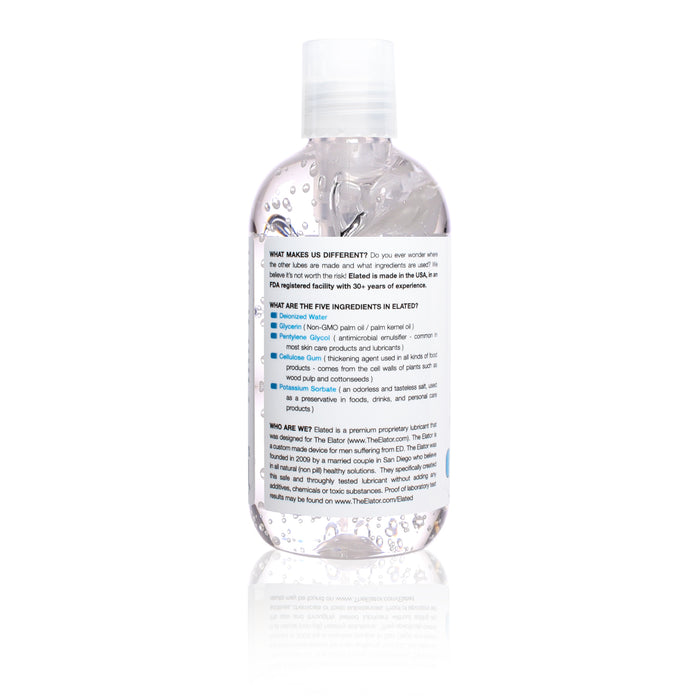 8 Ounce ELATED Bottle of Premium Water-Based Gel Lubricant