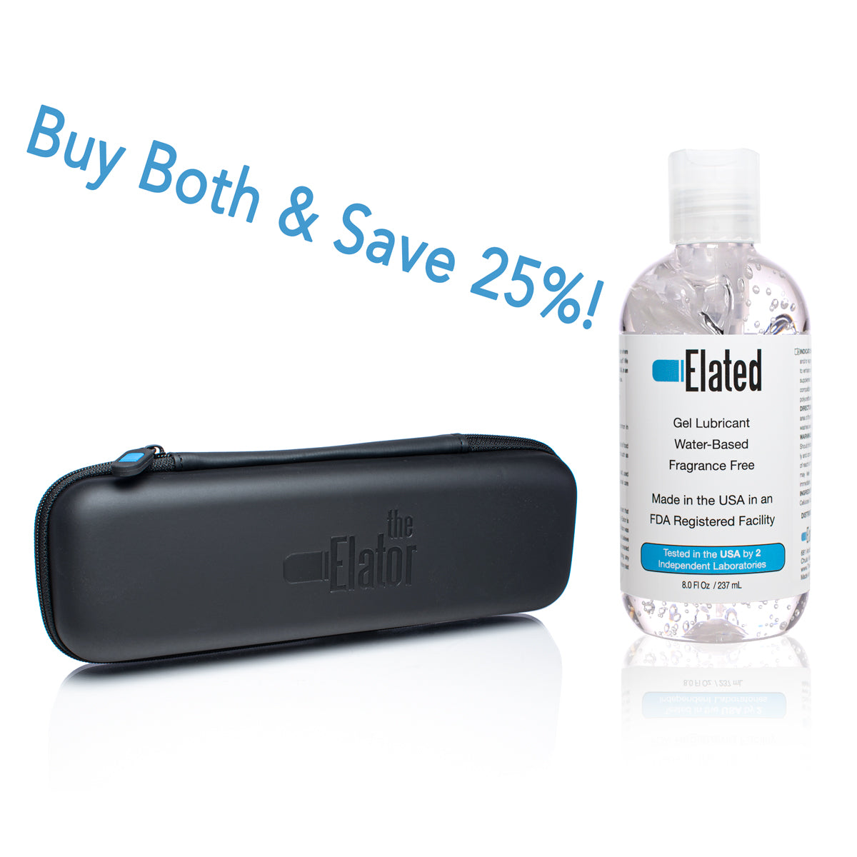 Buy Both - 8 Ounce ELATED Lubricant + Zipper Case and Save 25% T.E. Inc Buy Both - 8 Ounce ELATED Lubricant + Zipper Case and Save 25% T.E. Inc